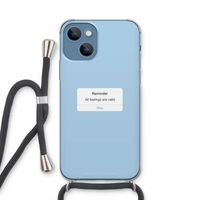 Reminder: iPhone 13 mini Transparant Hoesje met koord