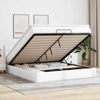 Ottoman bed met matrassen 200x200cm kunstleer wit