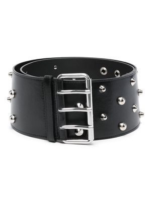 Blumarine ceinture en cuir à détails de clous - Noir