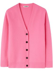 Jil Sander cardigan en laine à col v - Rose