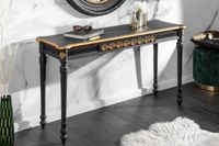 Elegante consoletafel VENICE 125cm zwart goud massief hout - 40554 - thumbnail