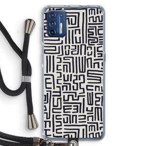 Moroccan Print: Motorola Moto G9 Plus Transparant Hoesje met koord
