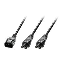 LINDY Stroom Y-kabel [1x Apparaatstekker, male C14 - 2x Apparaatbus C5] 2.50 m Zwart - thumbnail