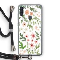 Botanical sweet flower heaven: Samsung Galaxy A11 Transparant Hoesje met koord