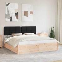Bedframe met Gevoerd Hoofdgedeelte Zwart 180 x 200 cm