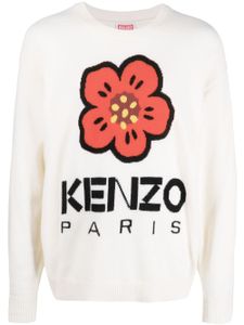 Kenzo pull Boke Flower en laine intarsia - Tons neutres