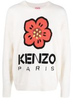 Kenzo pull Boke Flower en laine intarsia - Tons neutres - thumbnail