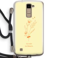 No rain no flowers: LG K10 (2016) Transparant Hoesje met koord