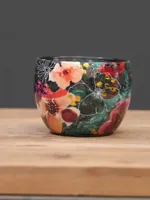 TS Collection bloempot blooming metaal 9x7cm smaragd