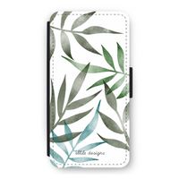 Tropical watercolor leaves: iPhone 12 Flip Hoesje