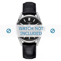 Horlogeband Tag Heuer FC6180 Leder Zwart 19.5mm - thumbnail