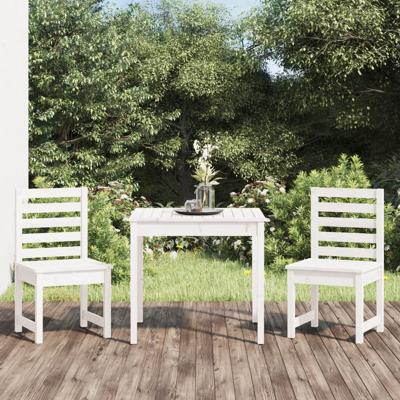 3-delige Bistroset massief grenenhout wit