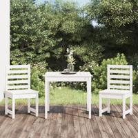 3-delige Bistroset massief grenenhout wit