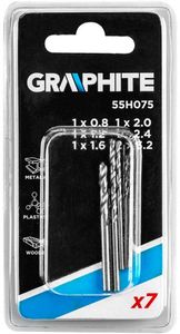 graphite precisie borenset 0.8-3.2 mm schacht 3.2 mm 7-delig 55h075