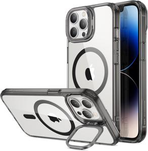 iPhone Classic Hybrid Case with Stash Stand (HaloLock) Clear Black