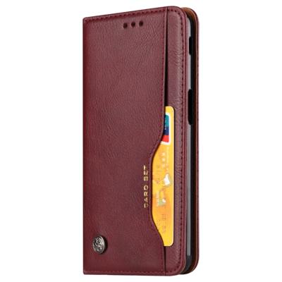 Knead huidtextuur horizontale Flip lederen case voor Galaxy J6 PLUS, met foto frame & houder & kaartsleuven & portemonnee (wijn rood)