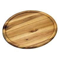 Houten serveerbord/pizzabord rond -D32 cm - Pizzaborden/serveerborden van acacia hout