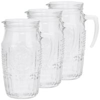 Bormioli Rocco schenkkan/waterkan - 3x stuks - Glas - zonder deksel - 1,8 liter - Sapkan