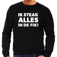 Steak alles in de fik bbq / barbecue cadeau sweater zwart voor heren - thumbnail