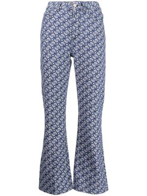 Stella McCartney jean à motif géométrique - Bleu