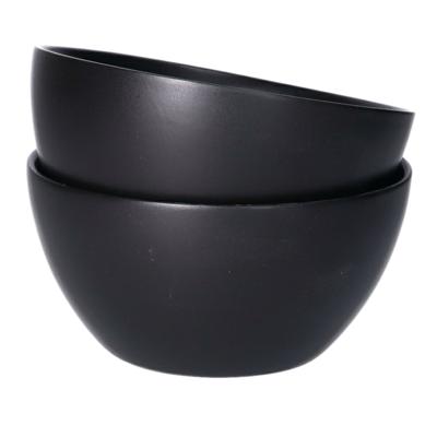 Kom - 2x - aardewerk - zwart - stapelbaar - D14 x 7.5 cm - schaaltje