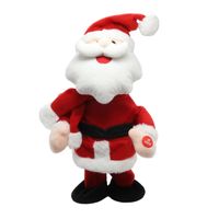 Kerstman pop dansend 30 cm bewegende kerstfiguren/kerstpoppen