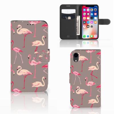 Apple iPhone Xr | Telefoonhoesje | Met pasjeshouder | Flamingo