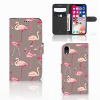 Apple iPhone Xr | Telefoonhoesje | Met pasjeshouder | Flamingo