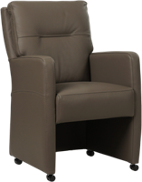 Bruine leren landelijke eetkamerfauteuil Sharp - Toledo Leer Moss (bruin leer)