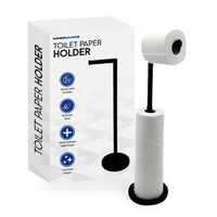 MM Brands WC Rolhouder - Toiletrol Houder Staand - WC Papier Rollenhouder Zonder Boren - Zwart