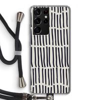 Moroccan stripes: Samsung Galaxy S21 Ultra Transparant Hoesje met koord