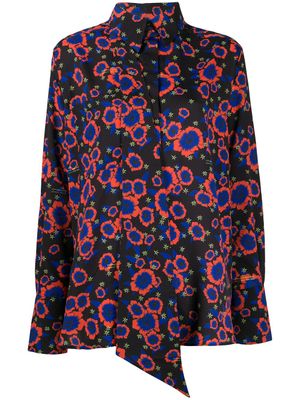 Rokh chemise imprimée à détail de cravate - Noir