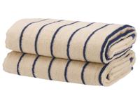 LIVARNO home 2 Handdoeken 100 x 50 cm (Wit/blauw)