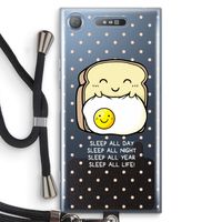 Sleep All Day: Sony Xperia XZ1 Transparant Hoesje met koord