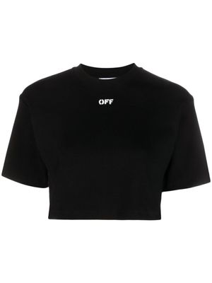 Off-White t-shirt crop à logo imprimé - Noir
