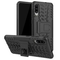 Antislip Samsung Galaxy A70 Hybrid Case met Standaard - Zwart - thumbnail