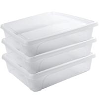 Vershoudbakje - 10x - laag - transparant - 2 liter - 24 x 20 x 6 cm - vershouddoosje