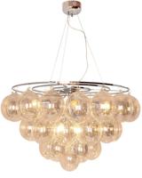 Amberglazen hanglamp met 8 E27 fittingen ByRydens &apos;Gross Giant"