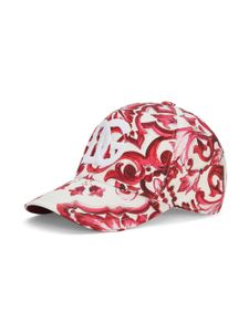 Dolce & Gabbana Kids casquette à imprimé Majolica - Blanc