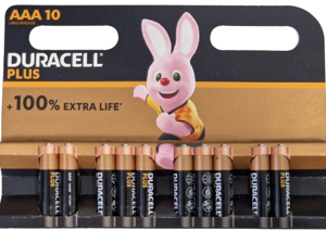 Duracell Plus alkaline mini penlite lr03/aaa pack 10 stuks