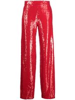 Genny pantalon droit à sequins - Rouge - thumbnail