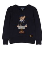 POLO RALPH LAUREN KIDS pull Polo Bear en intarsia - Bleu