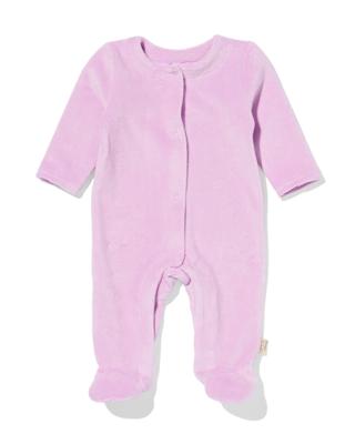 HEMA Newborn jumpsuit rib velours paars (paars)