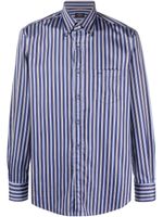 Paul & Shark striped organic-cotton shirt - Bleu