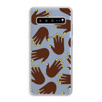 Hands dark: Samsung Galaxy S10 5G Transparant Hoesje