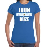 Juun buze met vlag Zeeland t-shirts Zeeuws dialect blauw voor dames - thumbnail