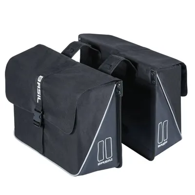 Dubbele fietstas Basil Forte 35 liter - zwart