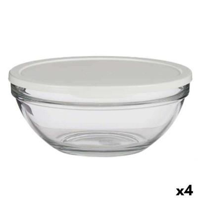 Ronde Lunchtrommel met Deksel Pasabahce 1113328-53583 Chefs Wit 2,5 L (4 Stuks)