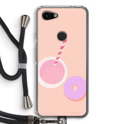 Donut: Pixel 3a Transparant Hoesje met koord