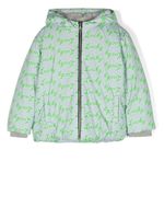 Natasha Zinko Kids veste matelassée à logo imprimé - Vert